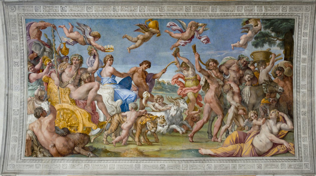 Bacchus og Ariadne par Carraccis triumf, Annibale (1560-1609). Frisk, ca. 1597, Palazzo Farnese, Rom af Annibale Carracci