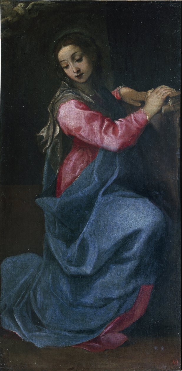 Bebudelsens jomfru Detaljemaleri af Annibale Carracci (1560-1609) (Annibal Carrache) ca. 1587 Dim 150x76 cm Bologna National Art Gallery af Annibale Carracci