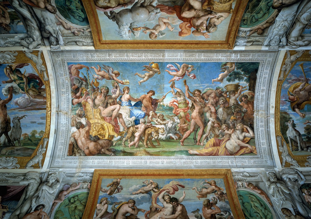 Triumf af Bacchus og Ariadne, detalje fra Farnese-loftet af Annibale Carracci