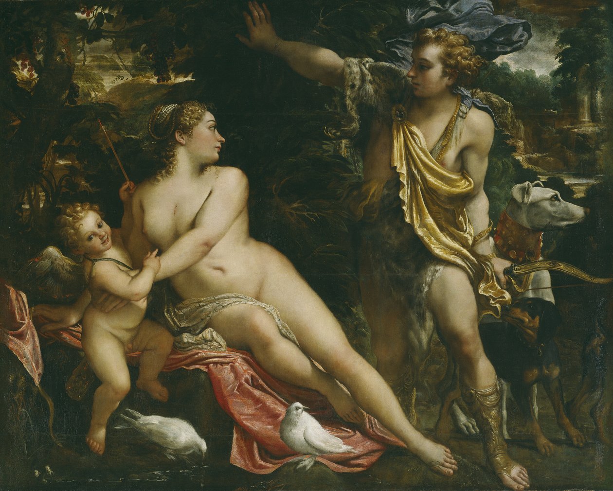 Venus, Adonis og Amor af Annibale Carracci