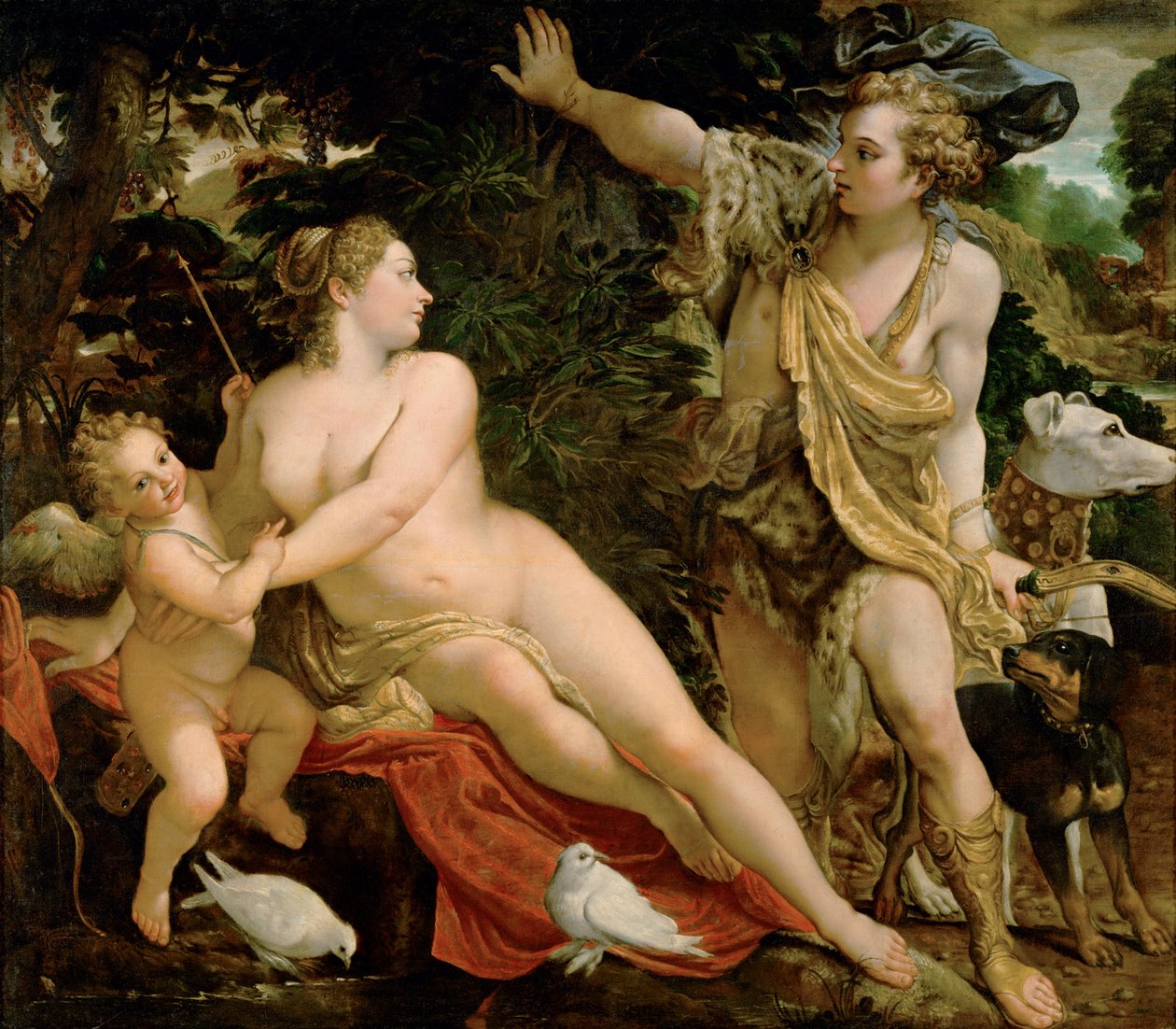 Venus og Adonis. af Annibale Carracci