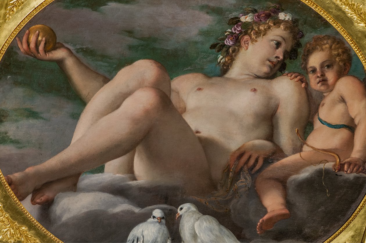 Venus og Amor, detalje af 2384628 af Annibale Carracci