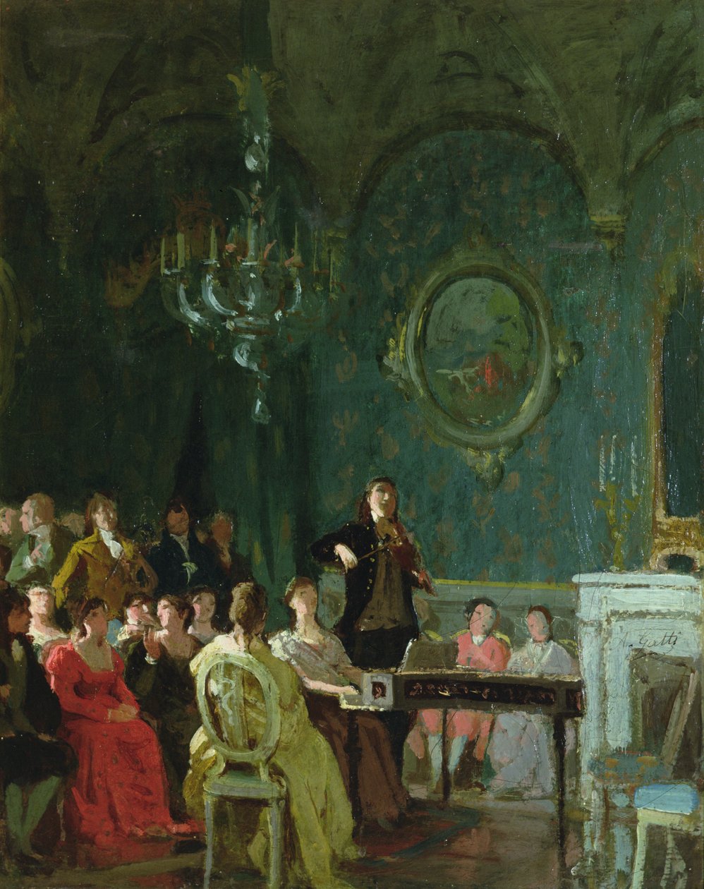 Koncert af Paganini (olie på lærred) af Annibale Gatti