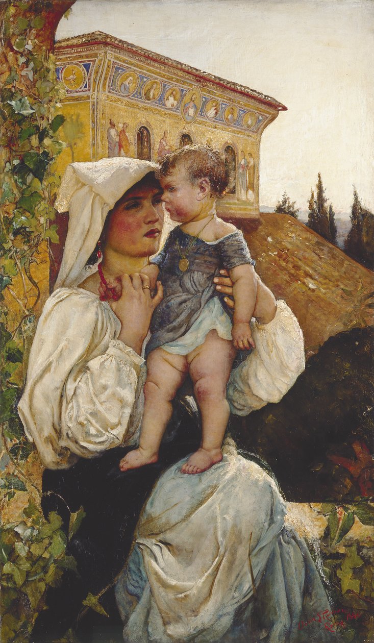 En italiensk mor og barn af Annie Louisa Swynnerton
