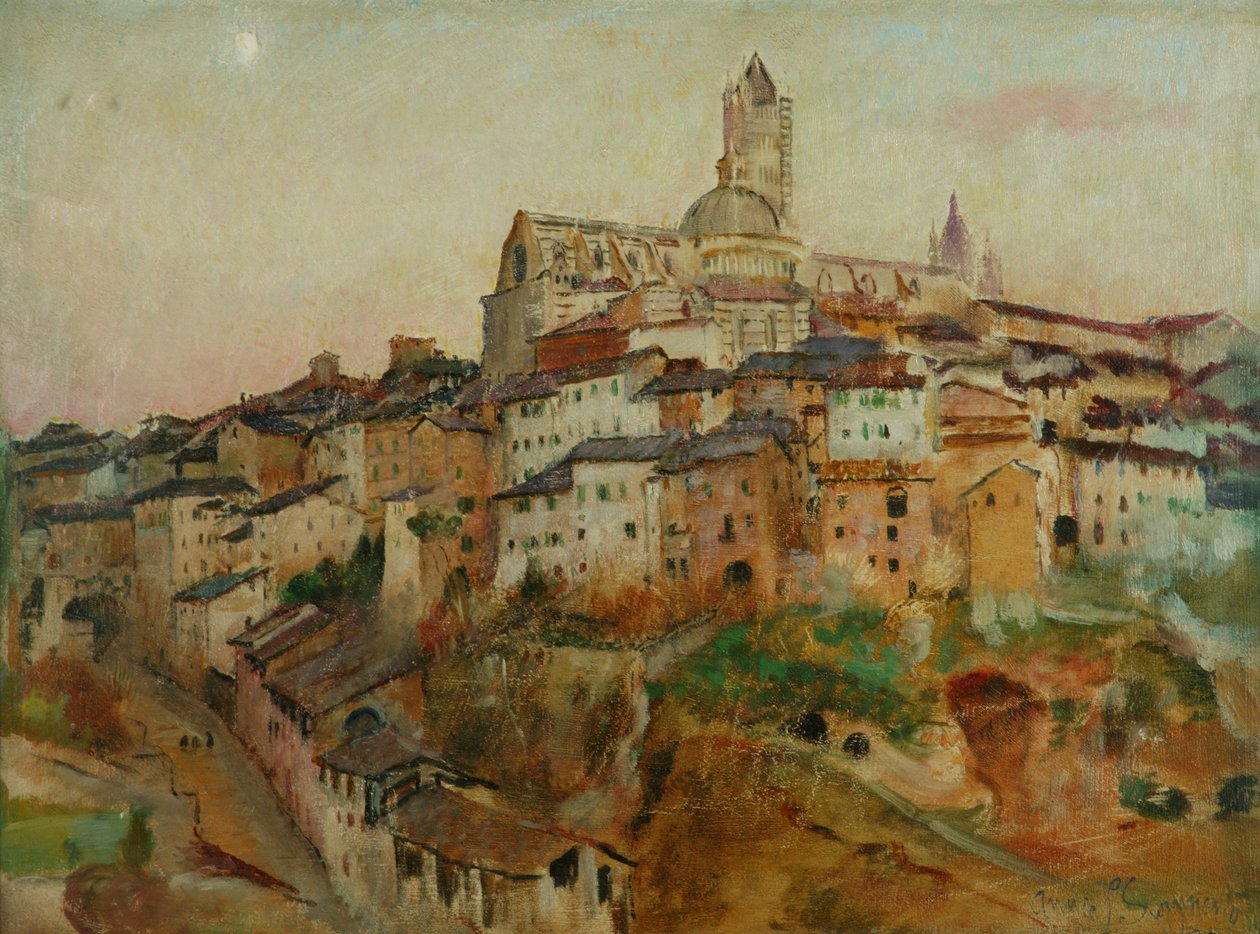 Byen Siena (olie på lærred) af Annie Louisa Swynnerton