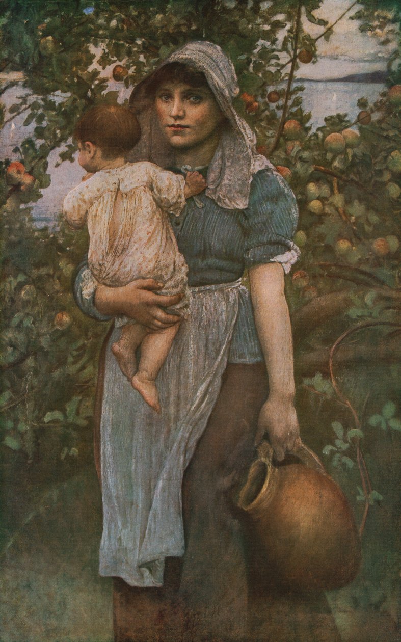 Den unge mor, c1887, c1930. af Annie Louisa Swynnerton