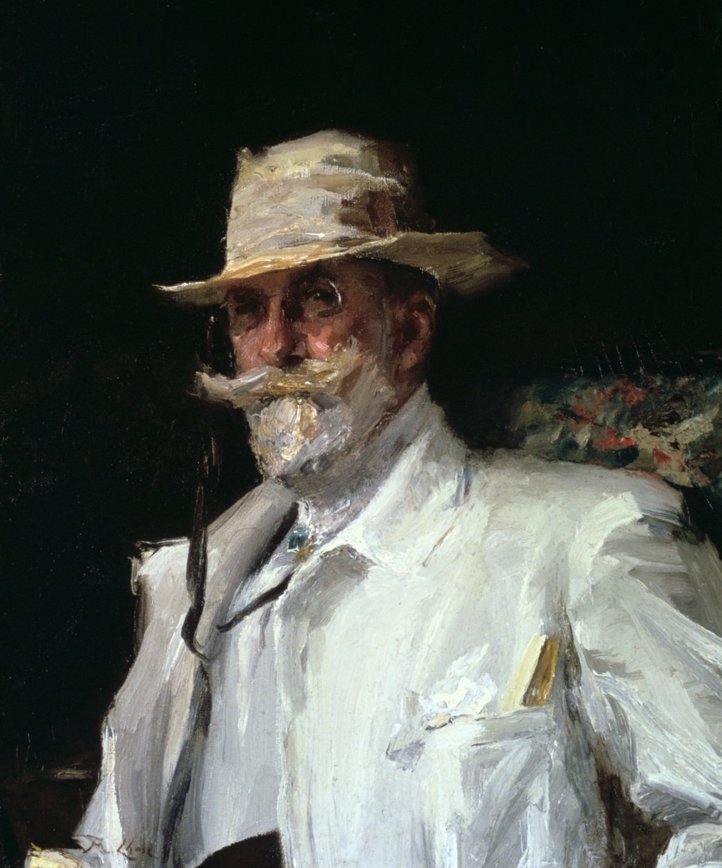 Portræt af William Merritt Chase, amerikansk impressionistisk maler, c1910 af Annie Traquair Lang