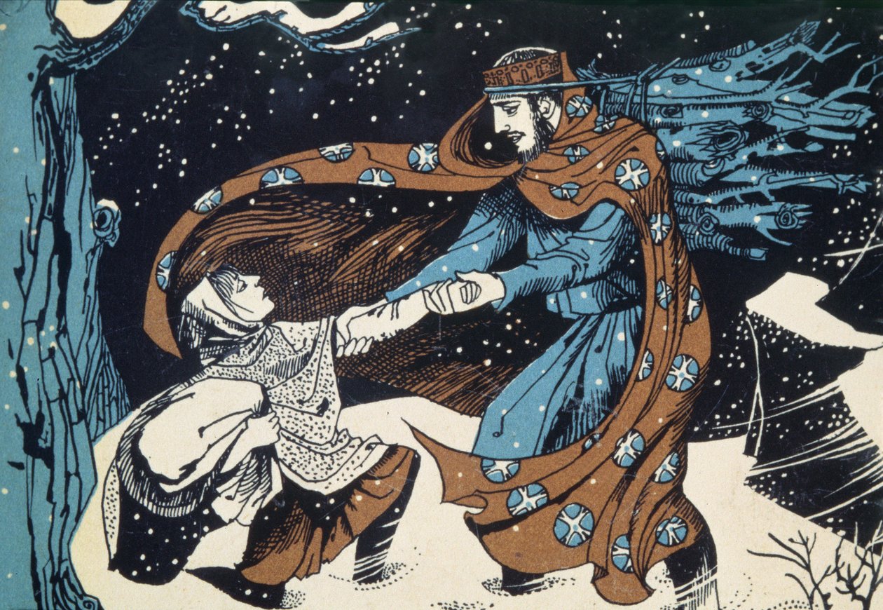King Wenceslas, Anonym julebog illustration af Unbekannt Unbekannt