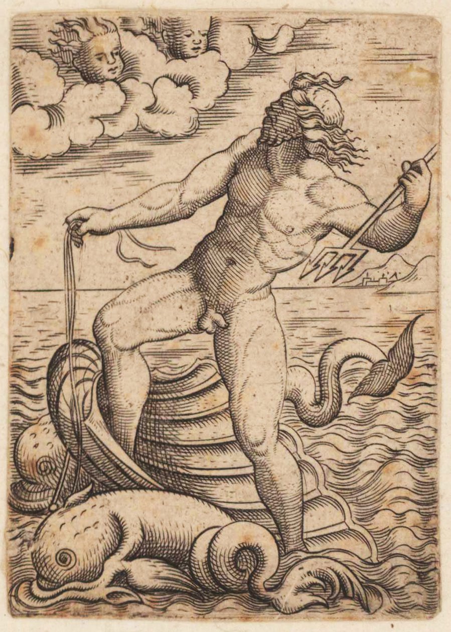 Neptun rider i en muslingevogn, 15. århundrede af Unbekannt Unbekannt