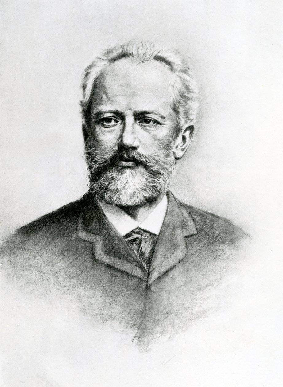 Piotr Iljitsj Tjajkovskij (1840-93) (litografi) af Unbekannt Unbekannt