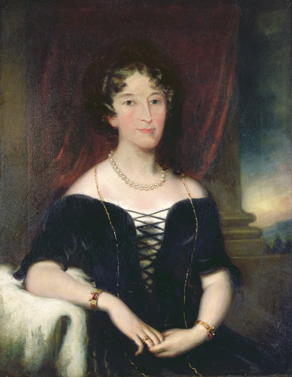 Portræt af Elizabeth, (1766-1850), hustru til John Macarthur, medstifter af den australske uldindustri, ca. 1820 af Unbekannt Unbekannt