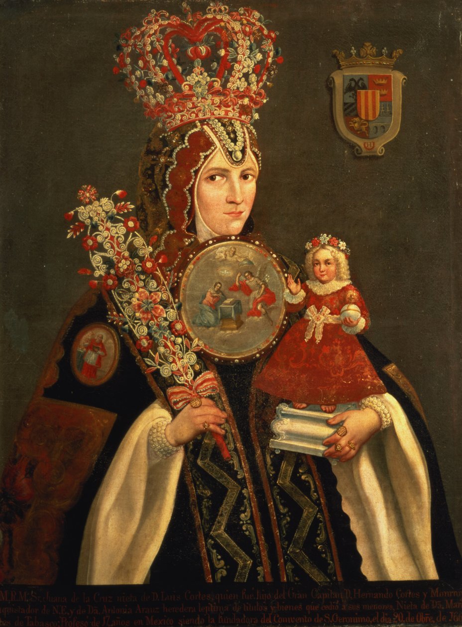 Søster Juana, granddatter af D. de Cortes, grundlægger af Sankt Jerome-klostret, ca. 1661 af Unbekannt Unbekannt
