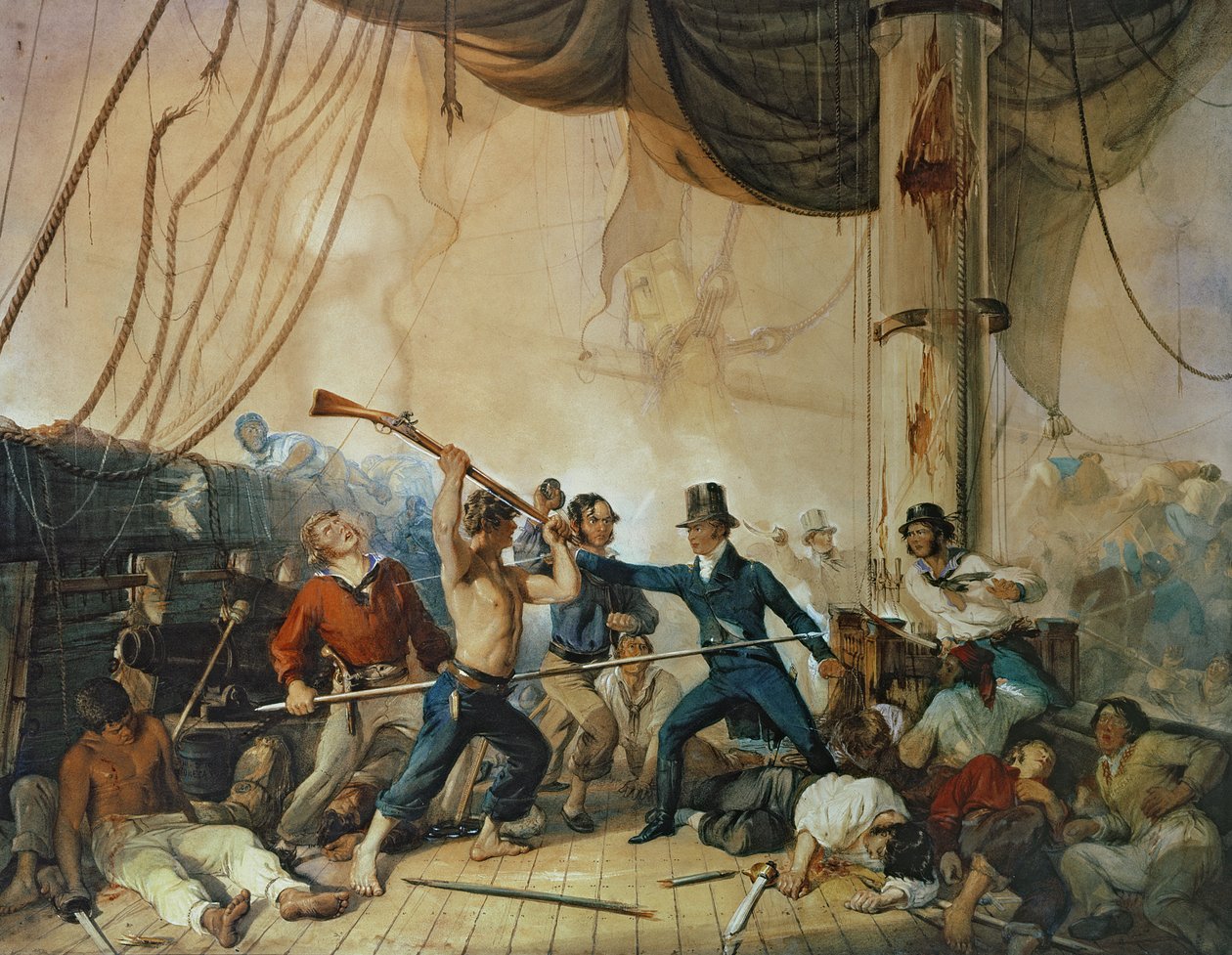 Nærkampen ombord på Chesapeake, 1813 af Unbekannt Unbekannt