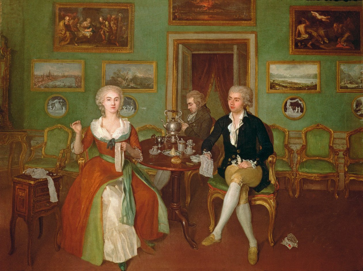 Udsigt over en dagligstue, 1780 af Unbekannt Unbekannt