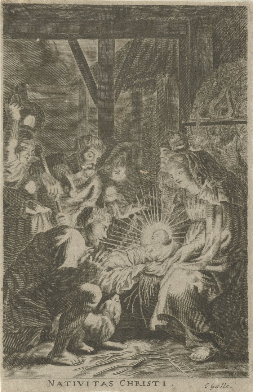 Tilbedelse af hyrderne Nativitas Christi (titel på objekt) af Anonymous