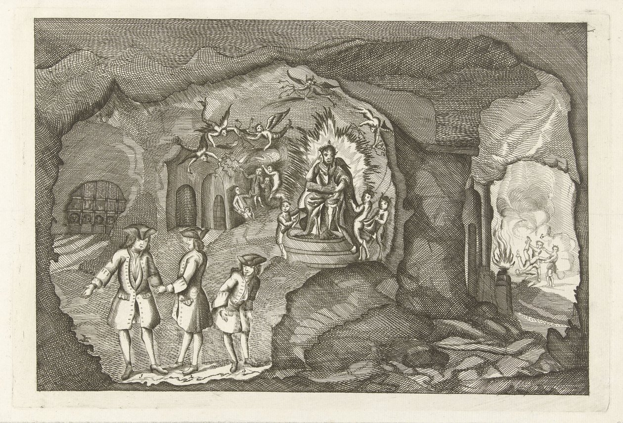 Daniel Raaps ankomst til helvede, 1754 af Anonymous