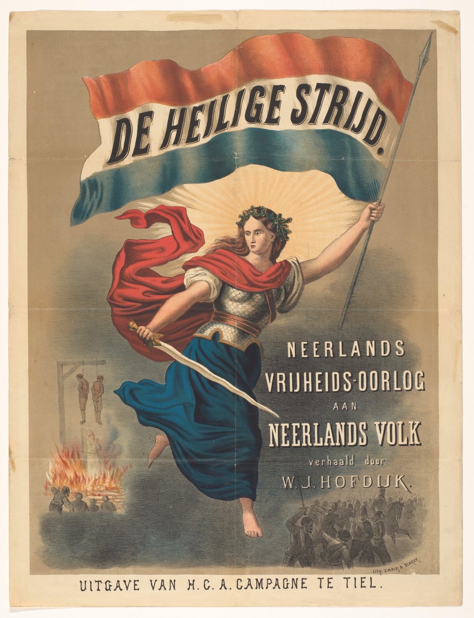 Plakat for The Holy Battle af Willem Jacobszoon Hofdijk af Anonymous