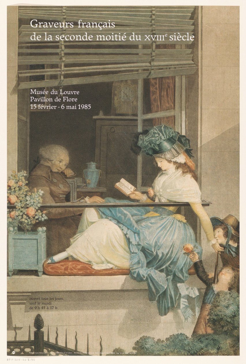 Plakat voor de tentoonstelling Franske gravører fra anden halvdel af det 18. århundrede Franske gravører fra anden halvdel af det 18. århundrede (titel på objekt) af Anonymous