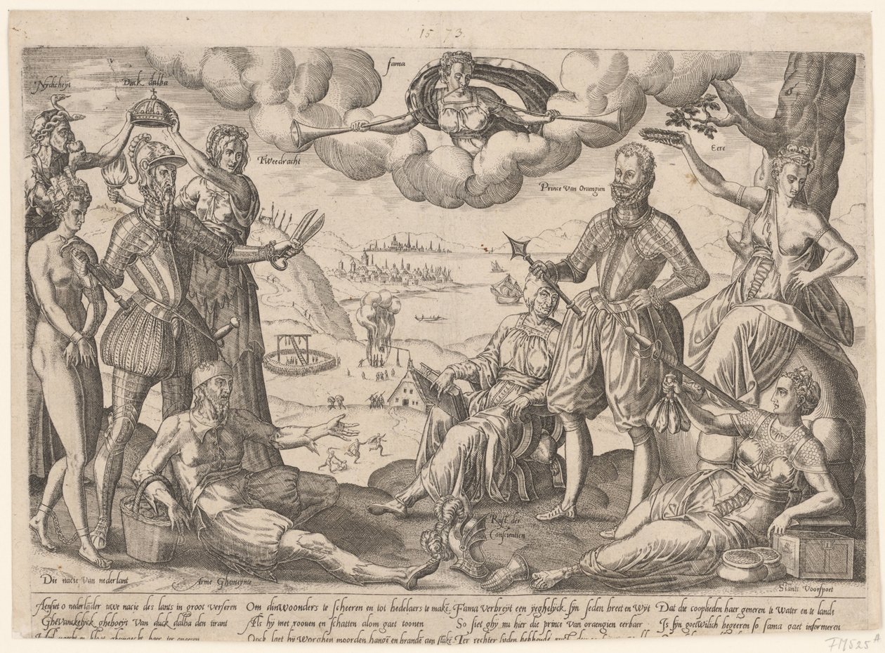 Allegorisk tryk af hertugen af Alva og prinsen af Orange Allegorisk tryk af hertugen af Alva og prinsen af Orange, ca. 1572 af Anonymous