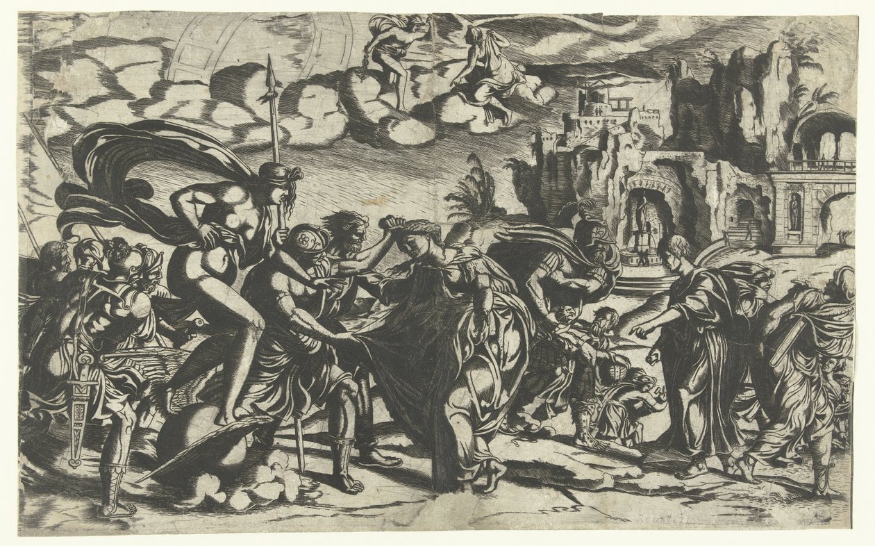 Allegori om krig og kunst Mars overhaler Venus og jager kunsten væk af Anonymous