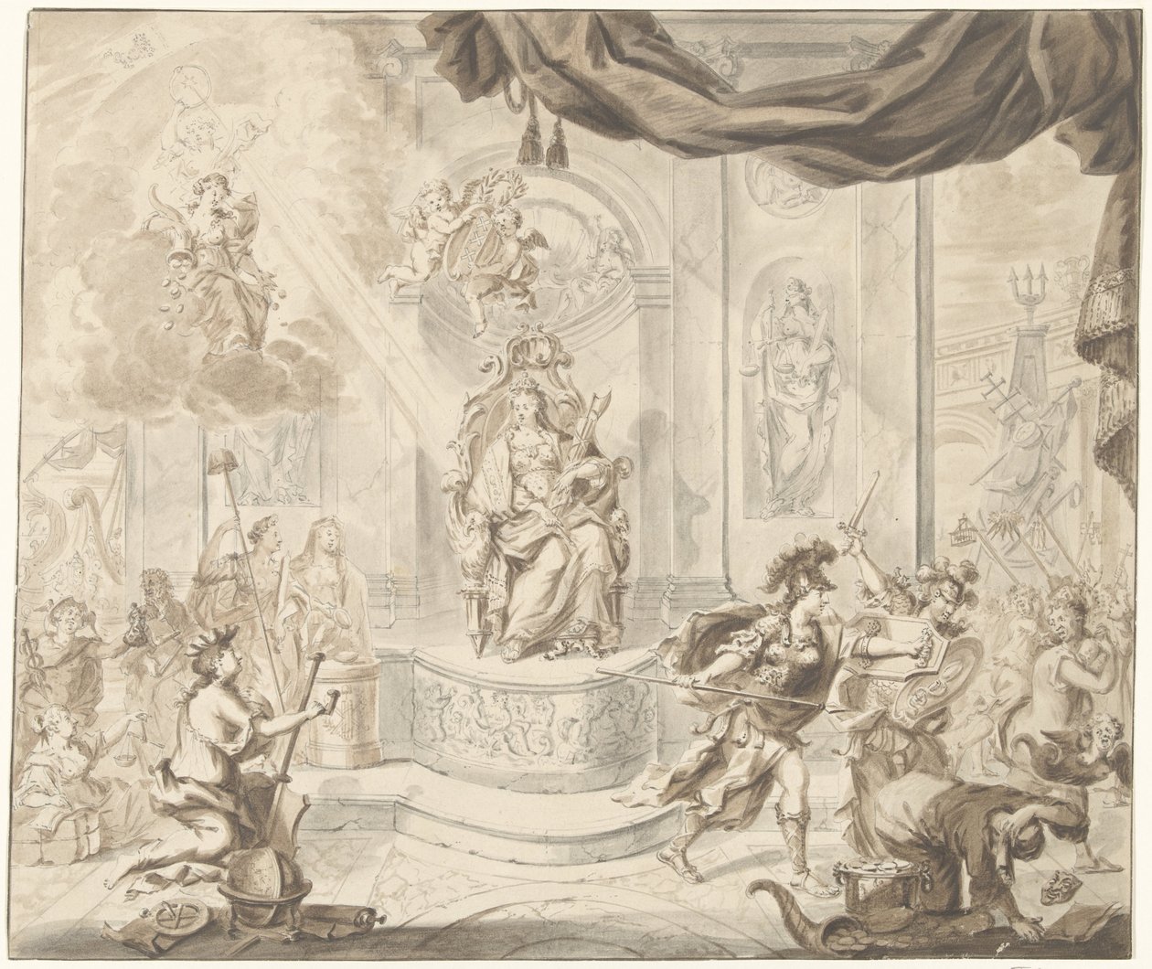 Allegori om udvisningen af ​​vindbørshandlere fra Amsterdams børs, 1763 af Anonymous