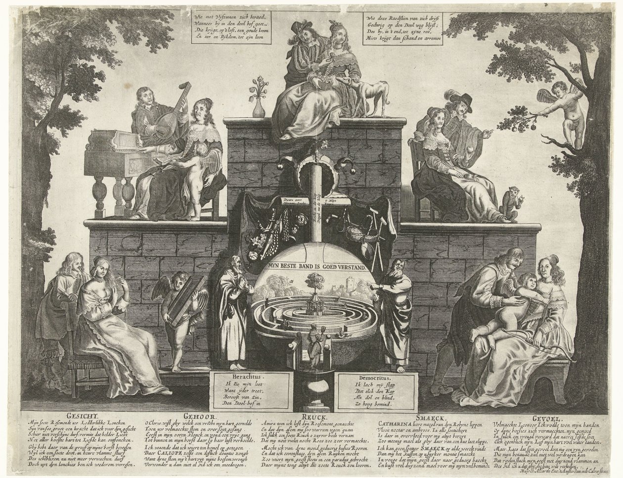 Allegory of the Maze of Human Insanity, ca. 1650 af Anonymous