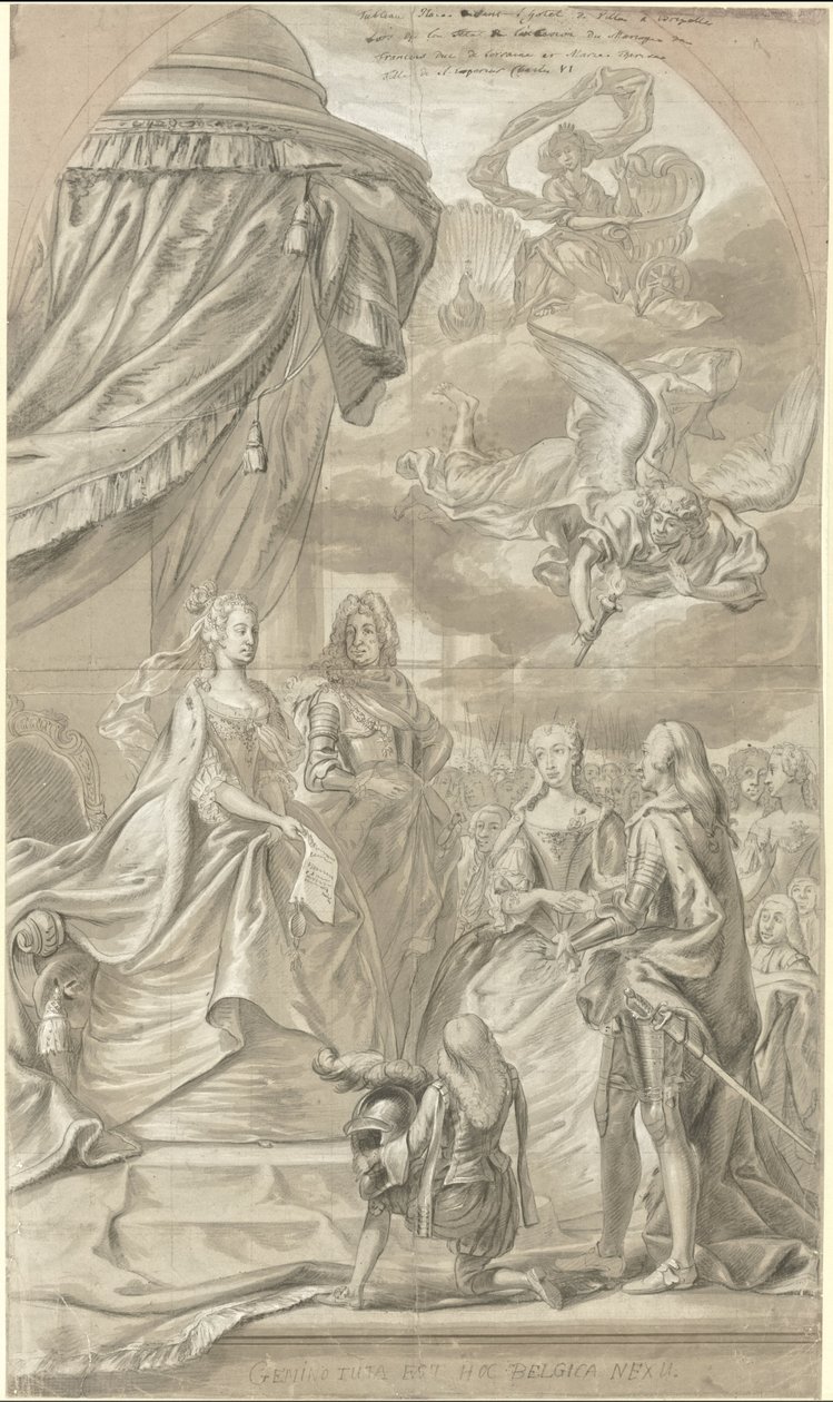 Allegori om ægteskabet mellem ærkehertuginde Maria Anna af Østrig og Charles Alexander af Lorraine, 1744 af Anonymous