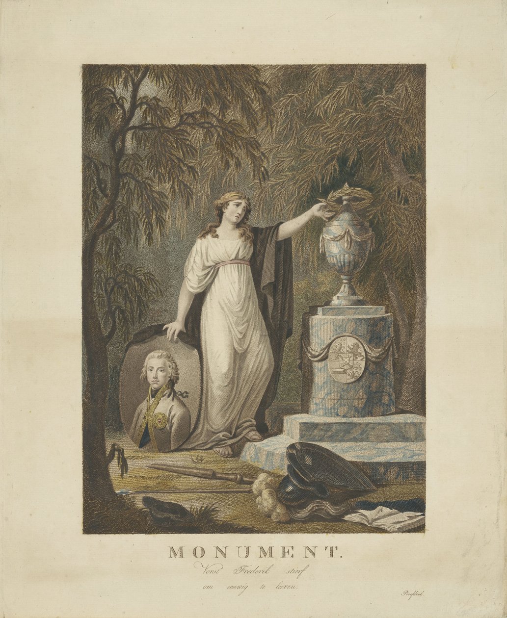 Allegorisk begravelsesmonument for Frederik, Prins af Orange-Nassau, 1799 af Anonymous