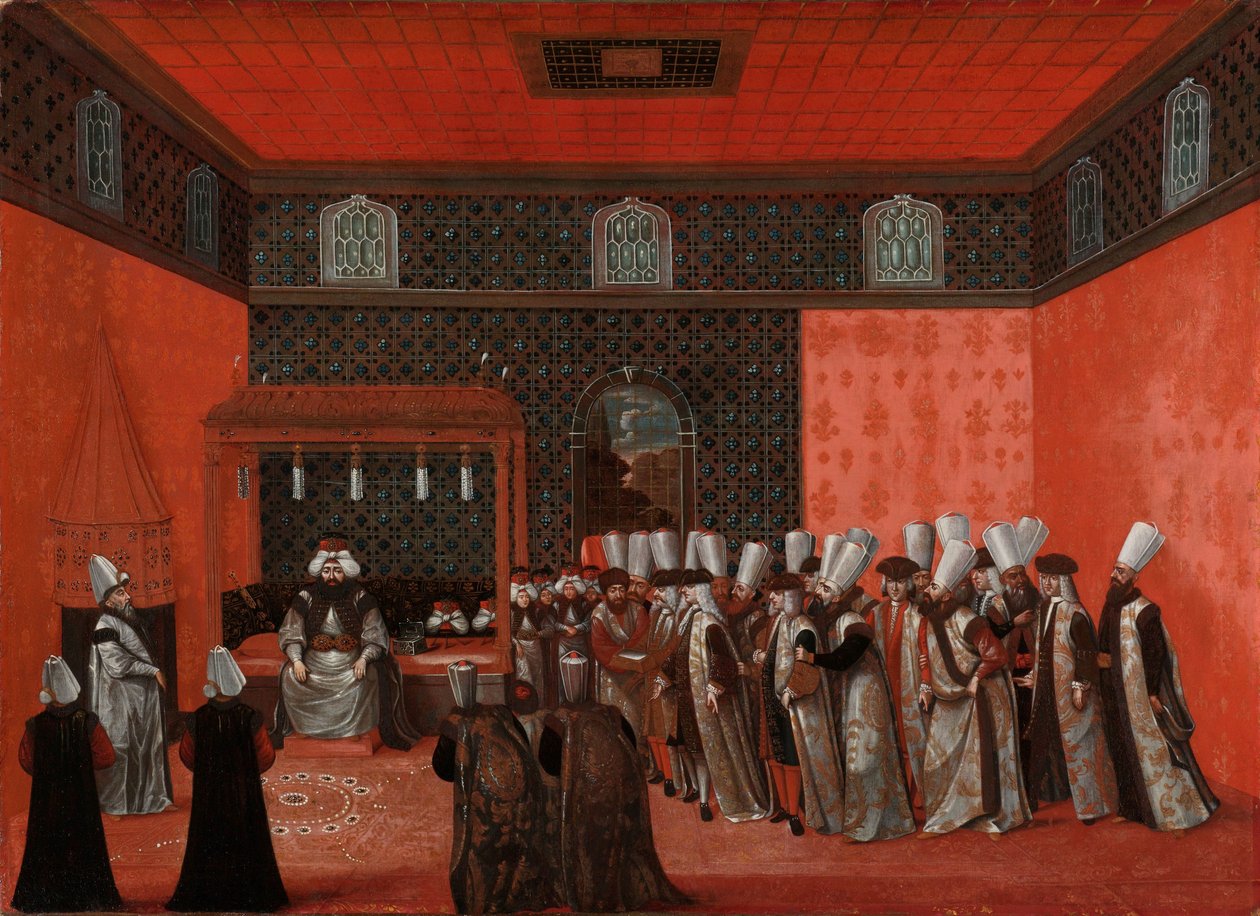 En ambassadørs publikum med sultan Ahmed III (ambassadør Cornelis Calkoen) af Anonymous