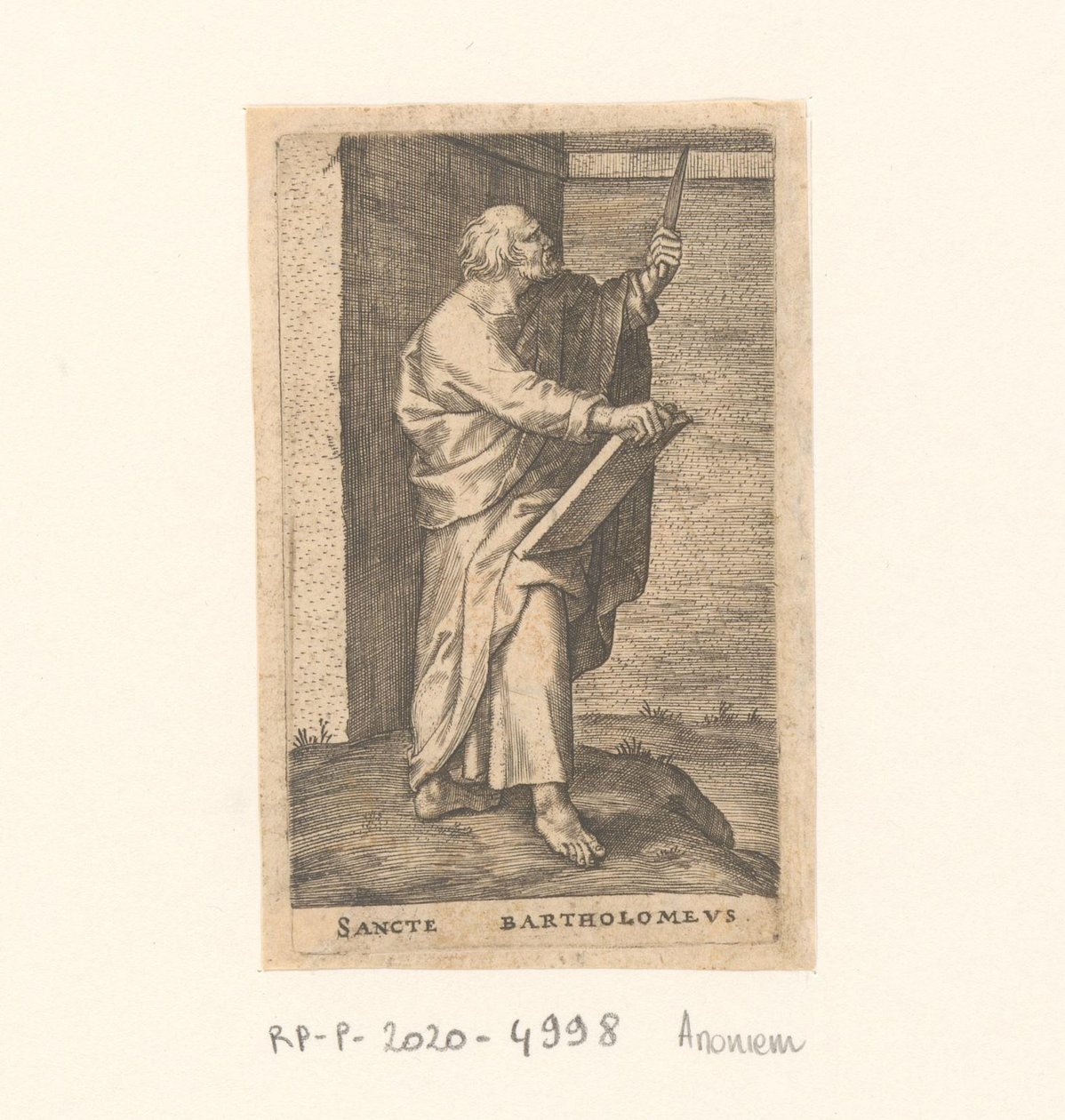 Apostel Bartholomew Sancte Bartholomew (titel på objekt) Apostle (serietitel) af Anonymous