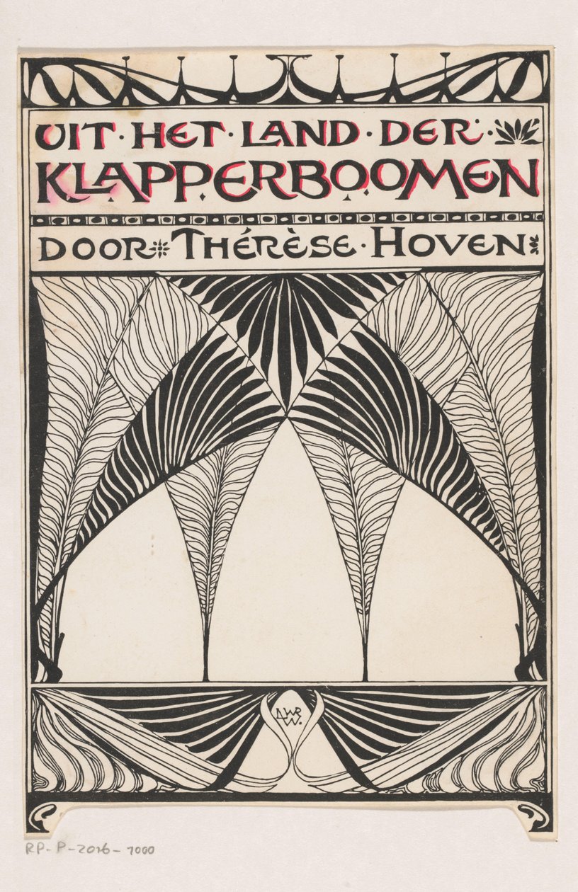 Banddesign for: Thérèse Hoven, Fra kokosnøddetræernes land, 1897 af Anonymous