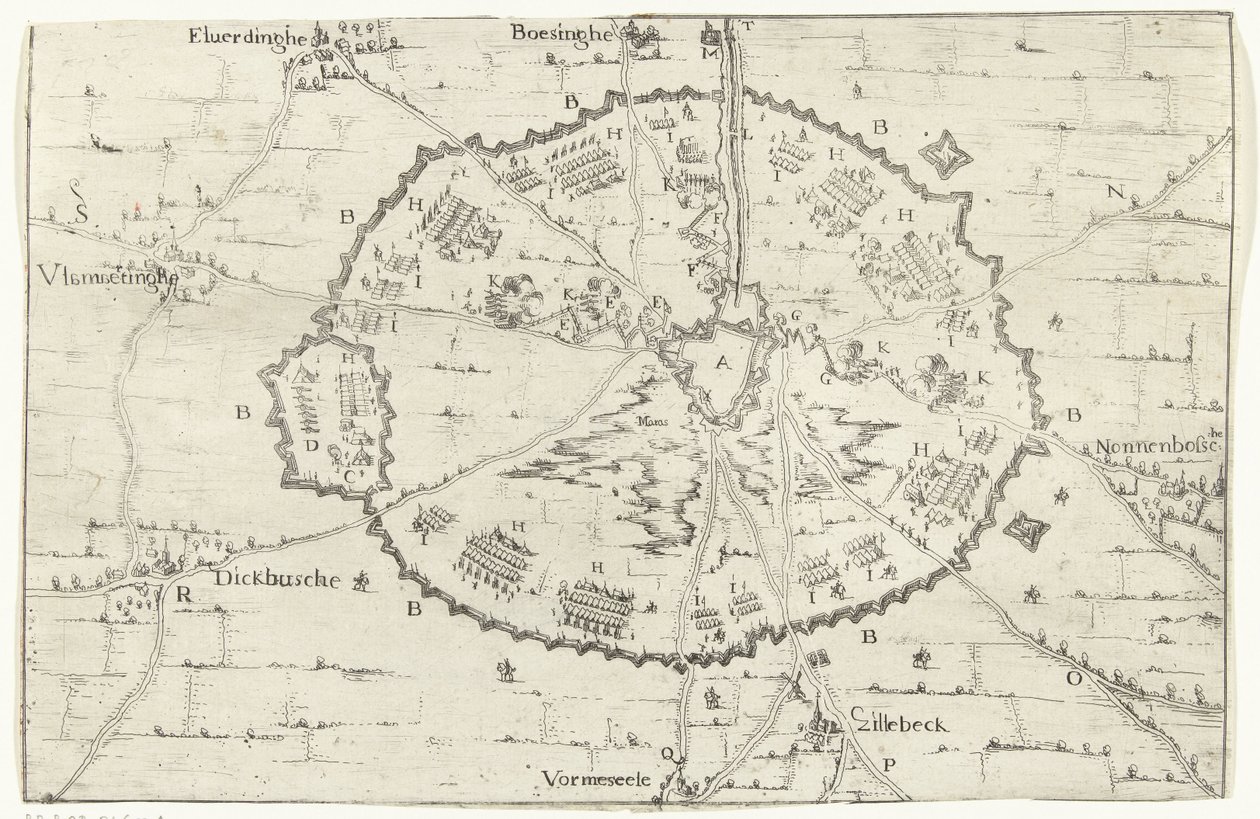 Belejringen af ​​Ypres, 1649 Ægte skildring af 