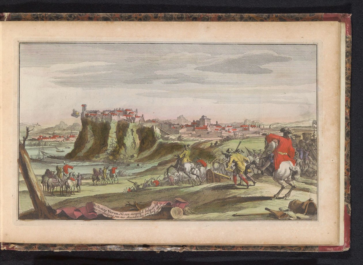 Belejring af Verua, ca. 1702 Verua fæstningen. Efter en vanskelig belejring og et tappert forsvar på seks måneder overgav sig til franskmændene den 8. april (titel på objekt) af Anonymous
