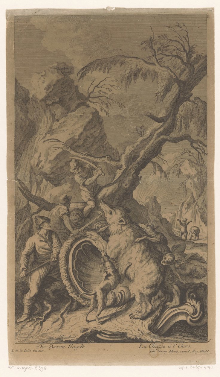 Berenjacht Die Baeren Jagdt / The Bear Hunt (titel på objektet) af Anonymous