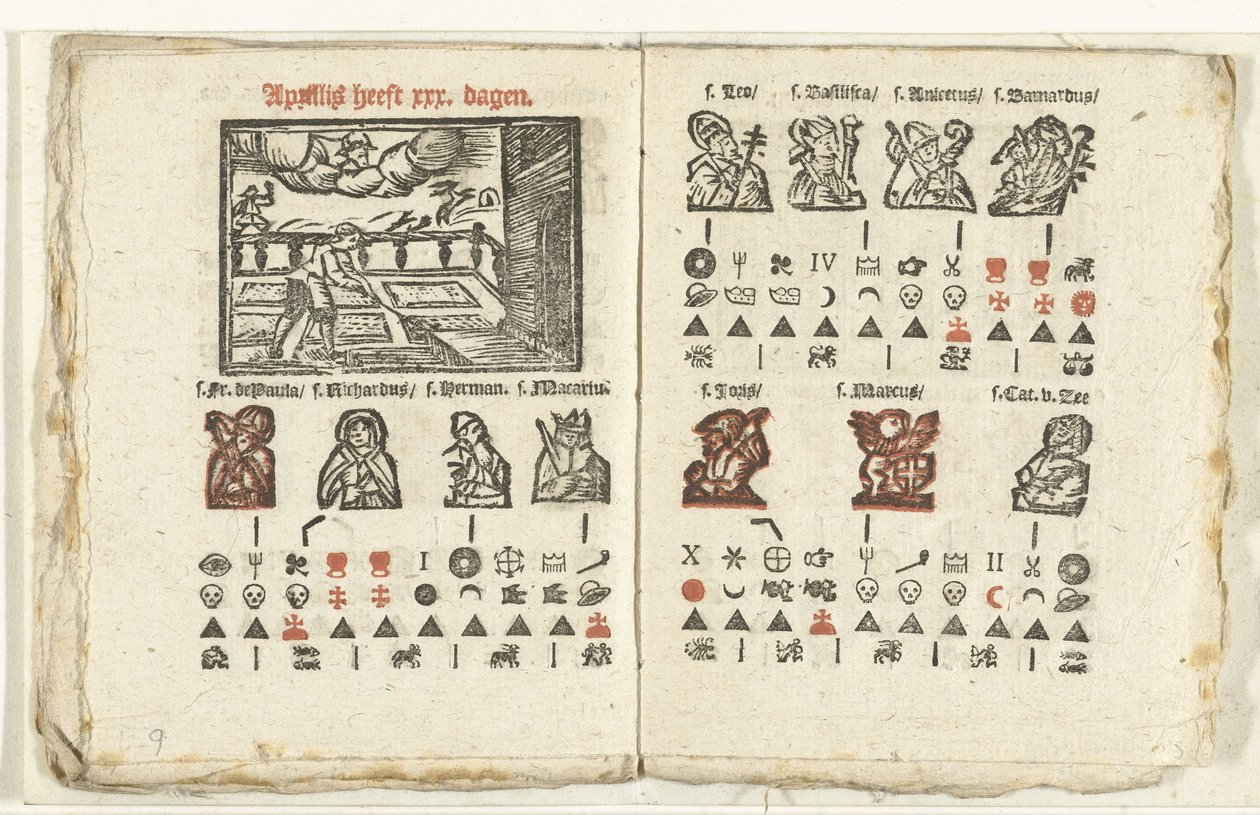 Sider med vejrudsigten for april måned 1712 af Anonymous