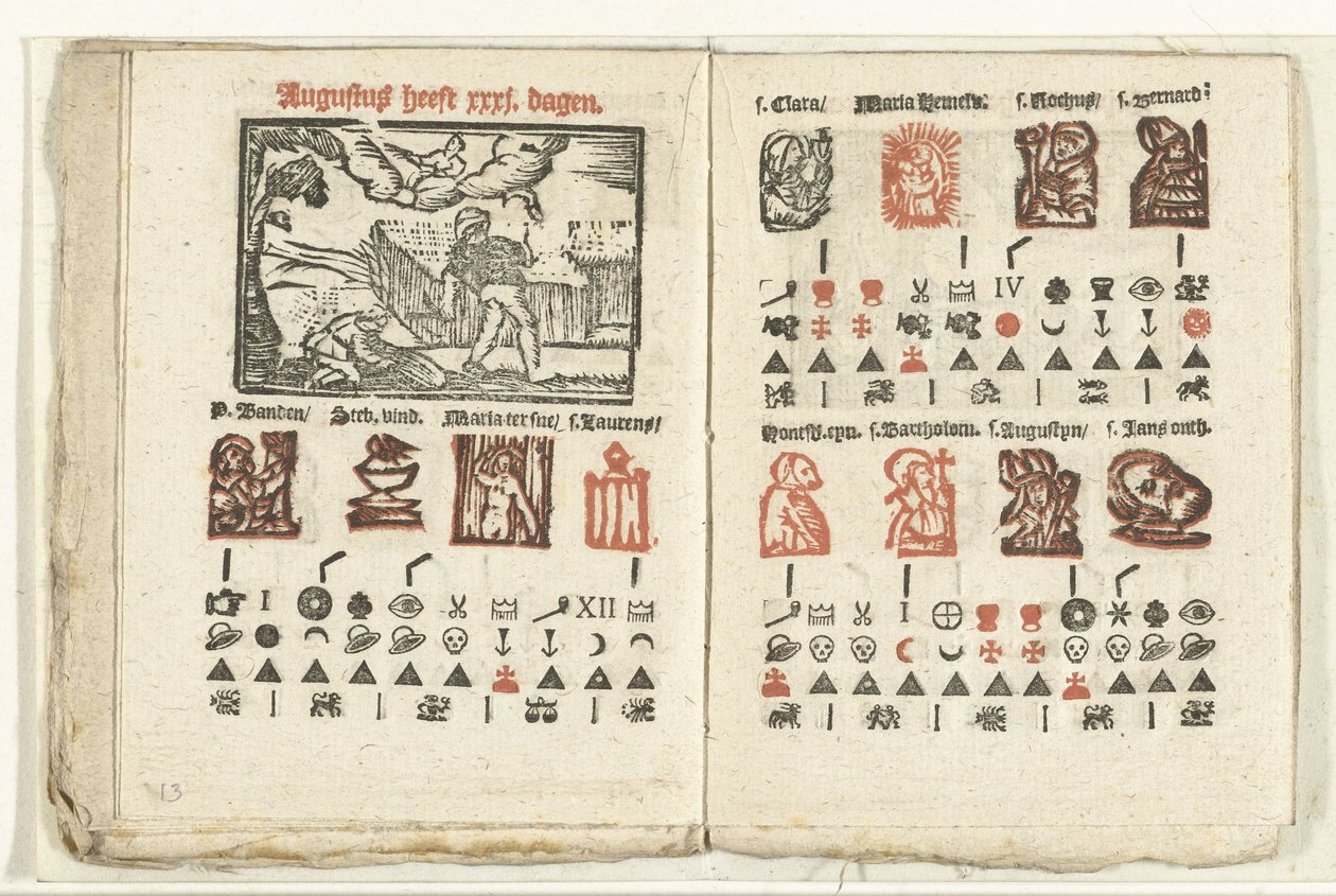 Sider med vejrudsigten for august måned 1712 af Anonymous
