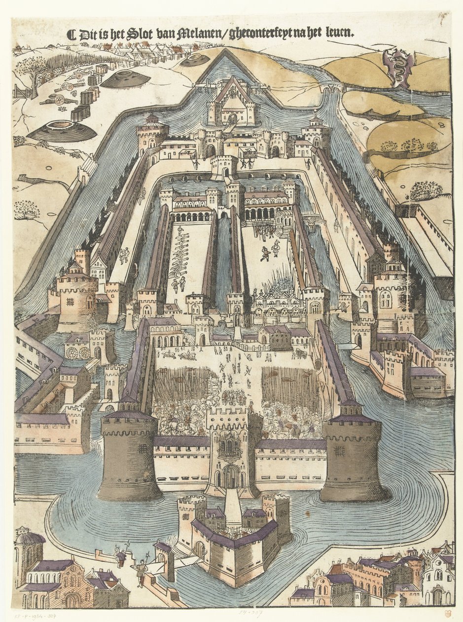 Castello Sforza Dette er Slottet Melanen/gheconterfeyt efter livet (titel på objektet) af Anonymous
