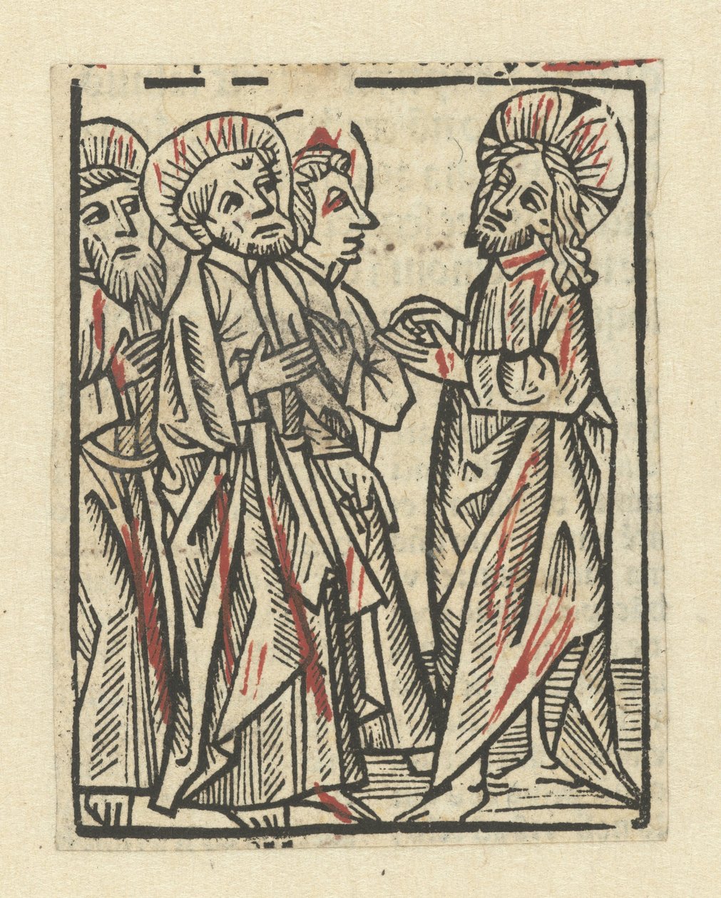 Kristus med tre disciple af Anonymous