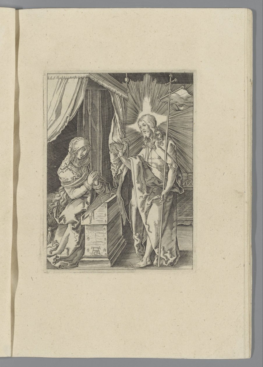 Kristus viser sig for sin moder The Little Passion (serietitel) Passio Christi Ab Alberto Durer Nurenburgensi Effigiata (serietitel) af Anonymous
