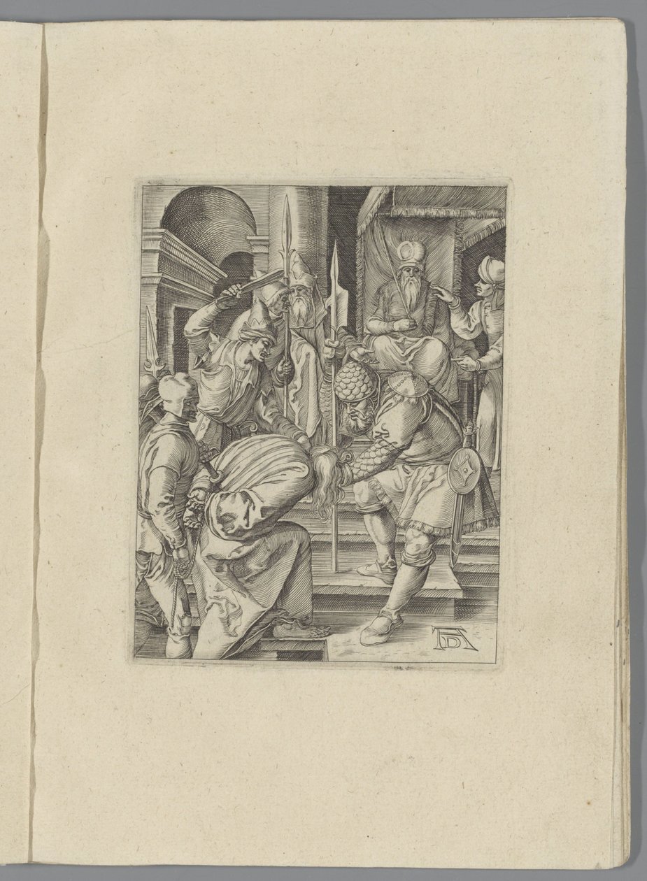 Kristus for Annas De kleine Passie (serietitel) The Passion of Christ afbildet af Albert Durer fra Nürnberg (serietitel) af Anonymous