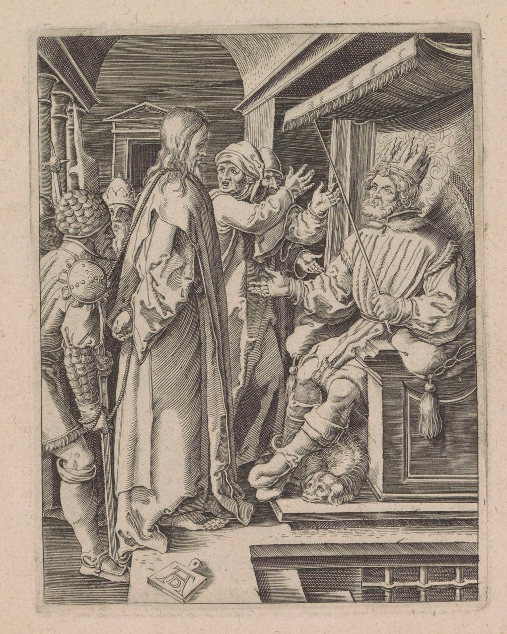 Kristus for Herodes De kleine Passie (serietitel) Kristi lidenskab afbildet af Albert Durer fra Nürnberg af Anonymous