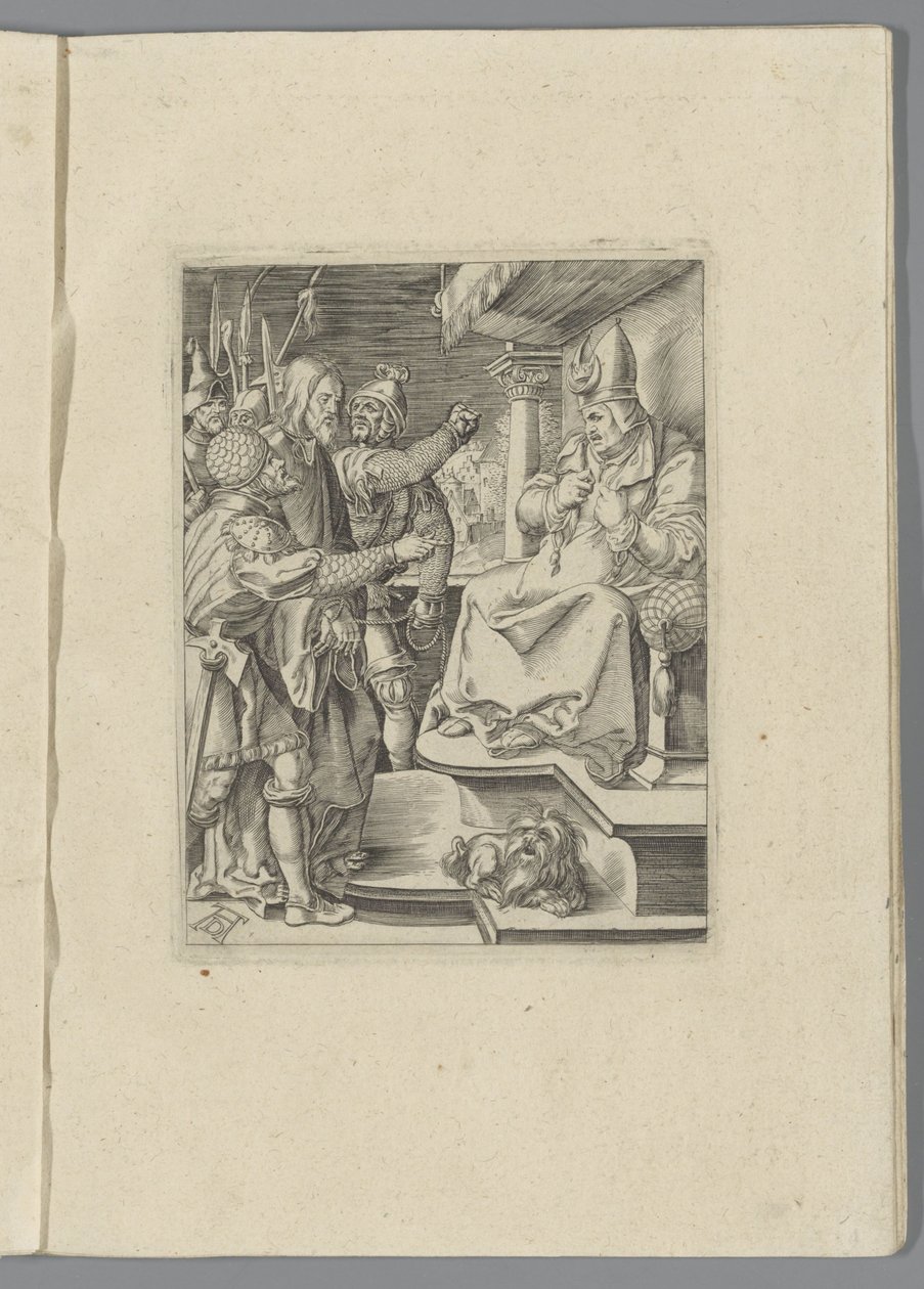 Kristus for Kajfas De kleine Passie (serietitel) The Passion of Christ afbildet af Albert Durer fra Nürnberg (serietitel) af Anonymous