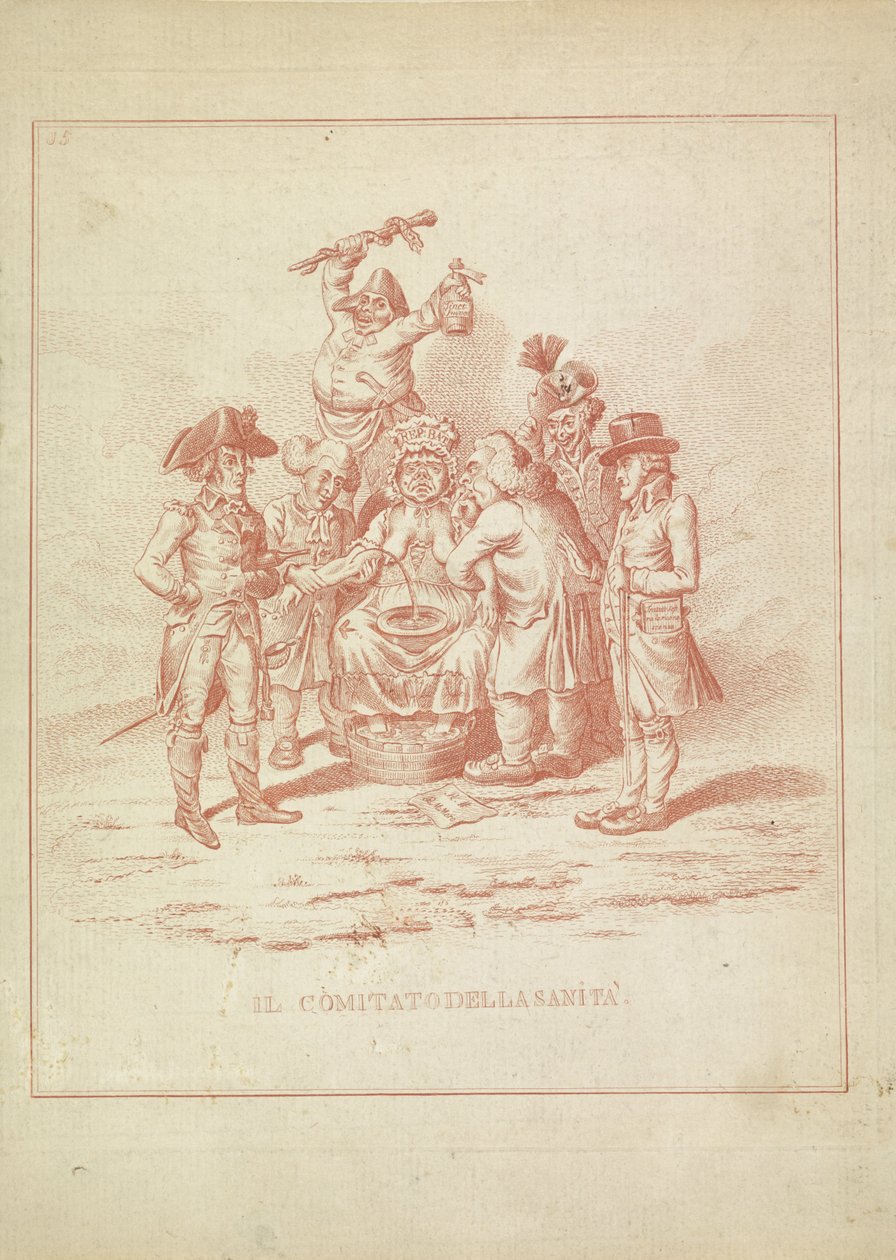 Sundhedsudvalget, 1795 Il Comitato della Sanita (titel på objekt) Hollandia Regenerata (italiensk kopi) (serietitel) af Anonymous