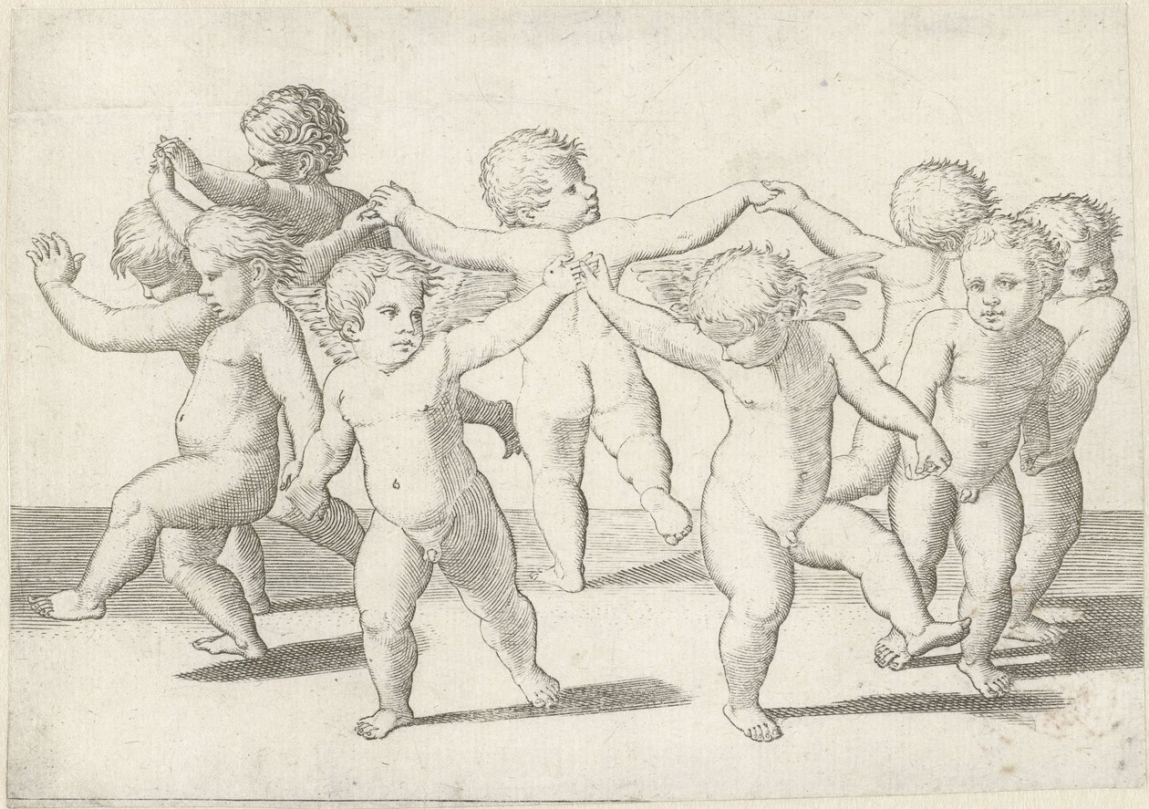 Dansende putti af Anonymous