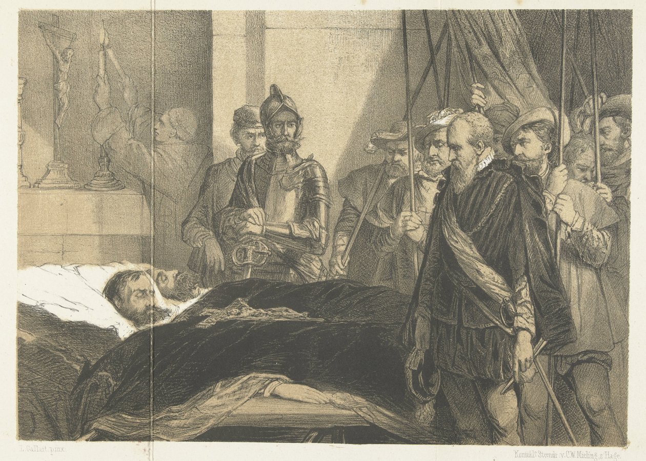 Den sidste hyldest til Egmonds og Hornes lig, 1568 Den sidste hyldest til ligene af greverne af Egmond og Hoorne (titel på objekt) af Anonymous