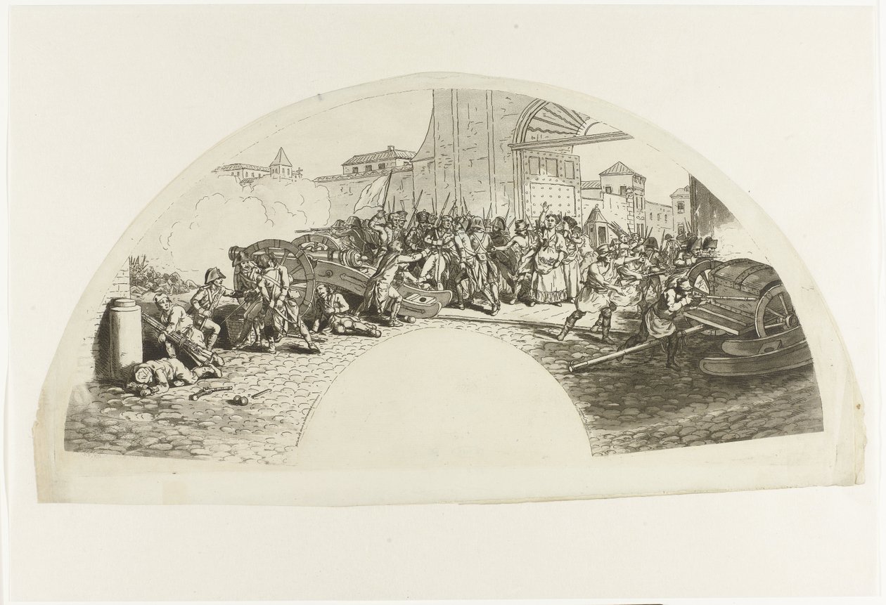 De spanske patrioter Luis Daoiz og Pedro Velarde y Santilláns død i forsvaret af Madrid mod franske tropper i Parque de Artilleria den 2. maj 1808 Dia Dos de Mayo de 1808. Og Madrid af Anonymous