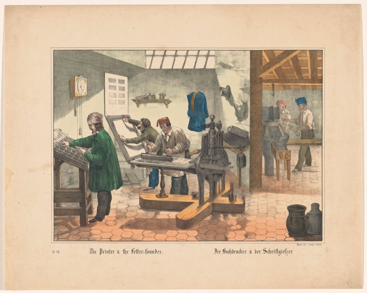 Drukkerij og lettergieterij The Printer & the Letter-founder (titel på objekt) af Anonymous