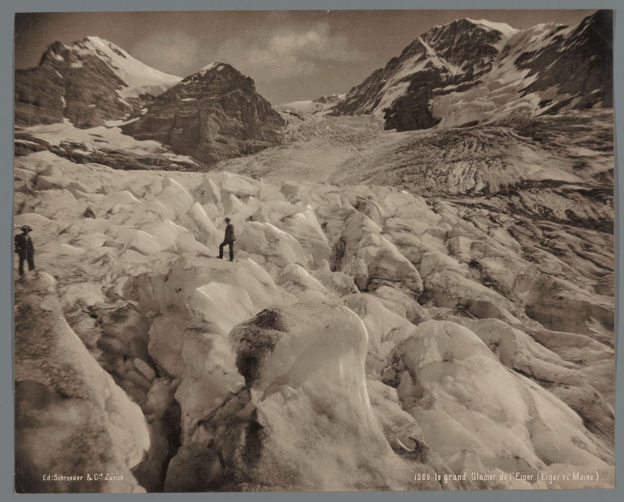 Eigergletscher nordvest for Eiger i Schweiz Le grand Glacier de l