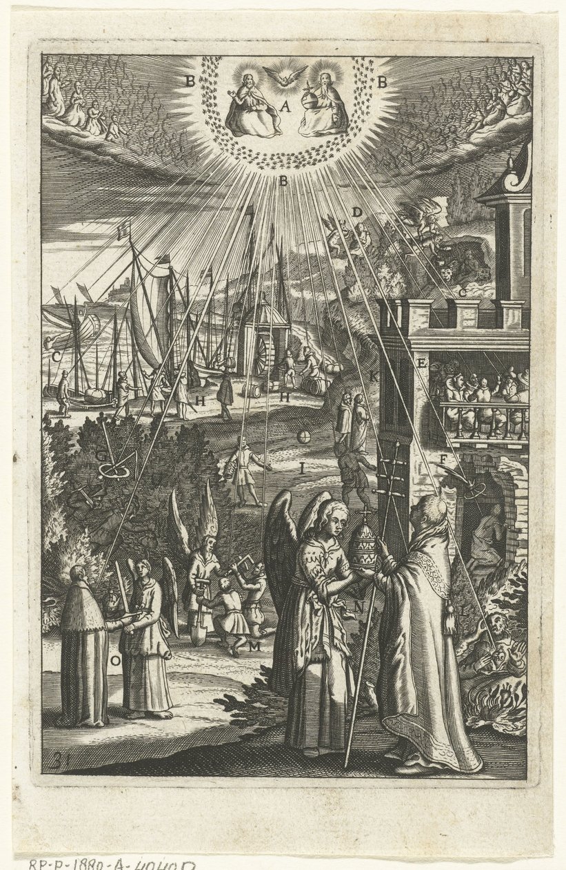 Emblem med et menneske, der i alt er bevidst om Guds allestedsnærværelse The Wech of Eternal Life (serietitel) af Anonymous