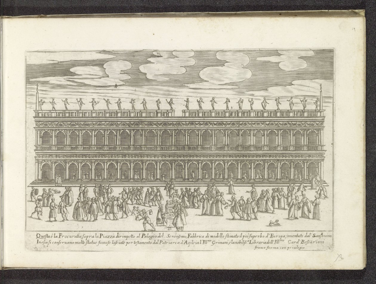 Facade fra Biblioteca Marciana te Venetië Scènes uit het Venetiaanse leven (serietitel) Habiti d